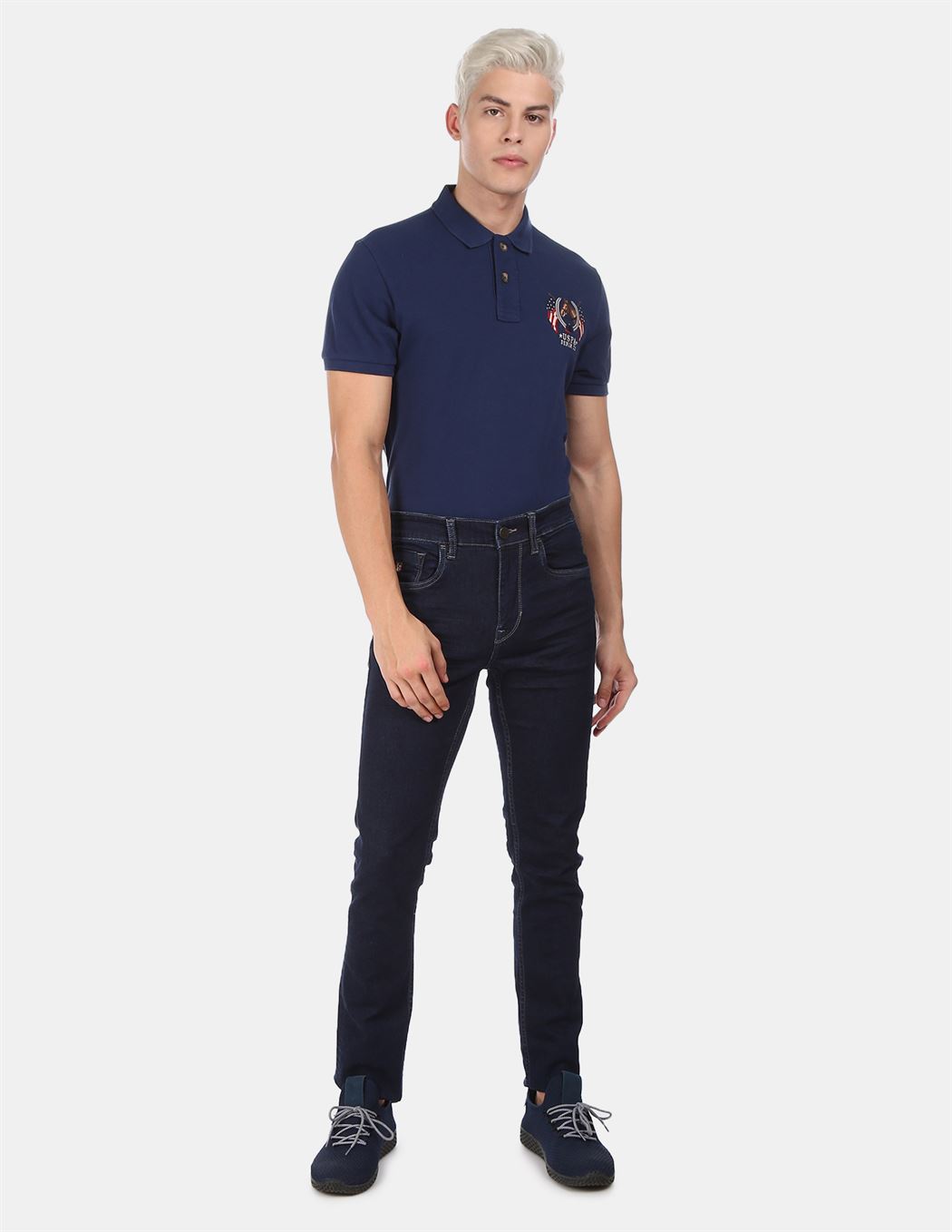 U.S.Polo Assn. Men Casual Wear Dark Blue T-Shirt